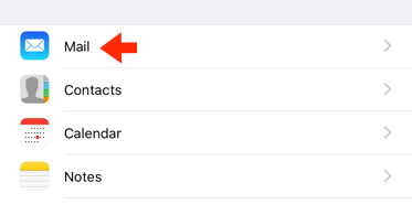 iPad iOS10 - Step 2 - Click 'Mail'