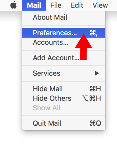 Ventura 13 - Mac Mail - Step 2 - Open Mail menu and click Preferences