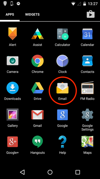 Android - Step 1 - Open the email app