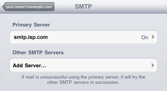 iPad - Step 4 - Click Add Server