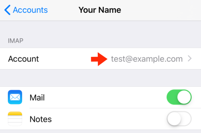 iPhone / iPod Touch iOS12 - Step 4 - Go into email settings