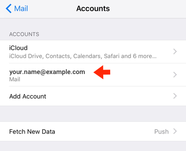 iPad iOS14 - Step 4 - Choose Account