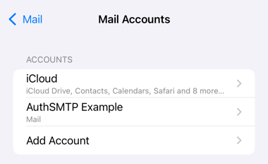 iPhone / iPad iOS17 - Step 4 - Choose Account