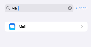 iPhone / iPad iOS18 - Step 2 - Search for 'Mail'