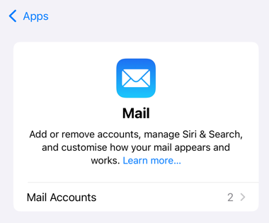 iPhone / iPad iOS18 - Step 3 - Tap on Mail Accounts