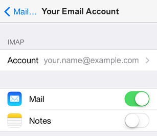 iPad iOS7 - Step 4 - Click Account