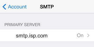 iPhone / iPod Touch iOS7 - Step 5a - Click on Primary SMTP Server