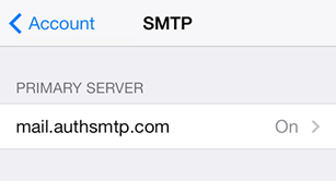 iPad iOS7 - Step 9 - Setup of the authenticated outgoing email relay service is complete