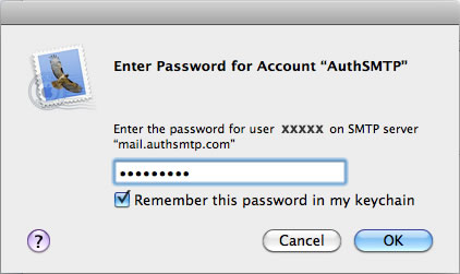 Mavericks 10.9 - Mac Mail - Step 10 - Close window to complete setup of AuthSMTP outgoing mail relay service