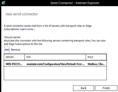 Exchange 2016 Smarthost Setup - Step 13 - Click finish to save the connector