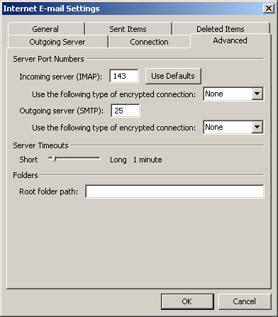 Outlook 2010 - Step 6 - Go to the Advanced tab and set the SMTP port to 25