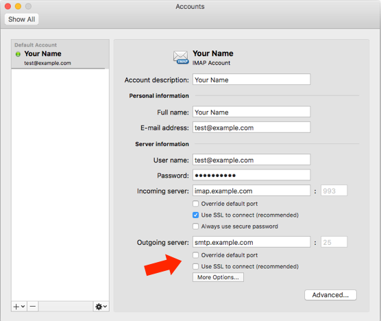 Outlook for Mac v15 - Step 4 - Tools Tab - Accounts
