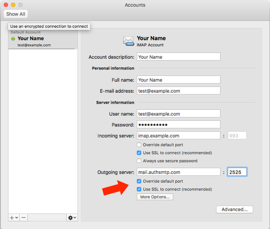 Outlook for Mac v15 - Step 5 - Accounts Window