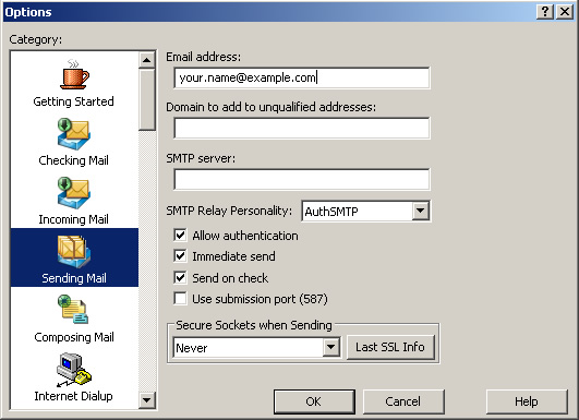 Eudora v7 - Step 8 - Set AuthSMTP personality as the default relay personality