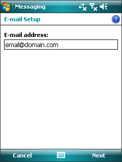 Windows Mobile 6 - Step 2 - No changes required to your email address